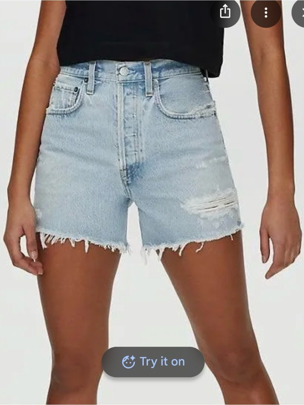 AGOLDE womens distressed Riley Jean button fly shorts size 24